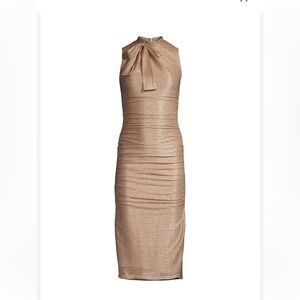 Black Halo Bodycon Dress Gold/Metallic NWT